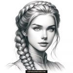 sketch of Violet Sorrengail
